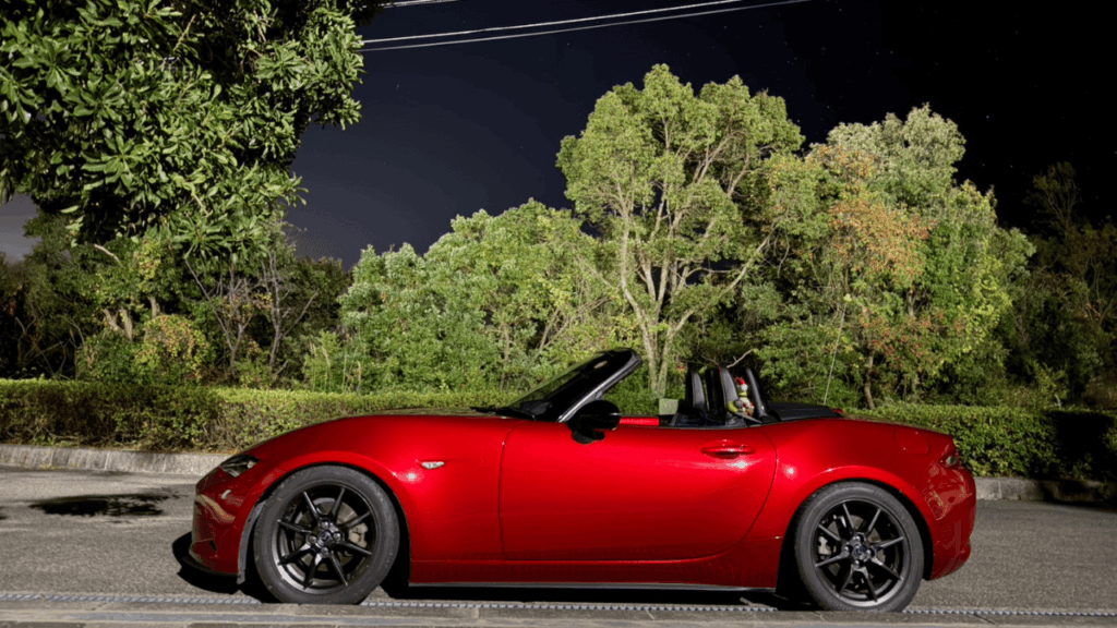 ロードスターに車高調を取り付けた後